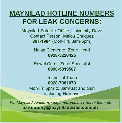 maynilad hotline 24/7|Contact Us .